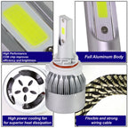 2X 9006 6000K White LED Headlight Bulbs with Cooling Fan