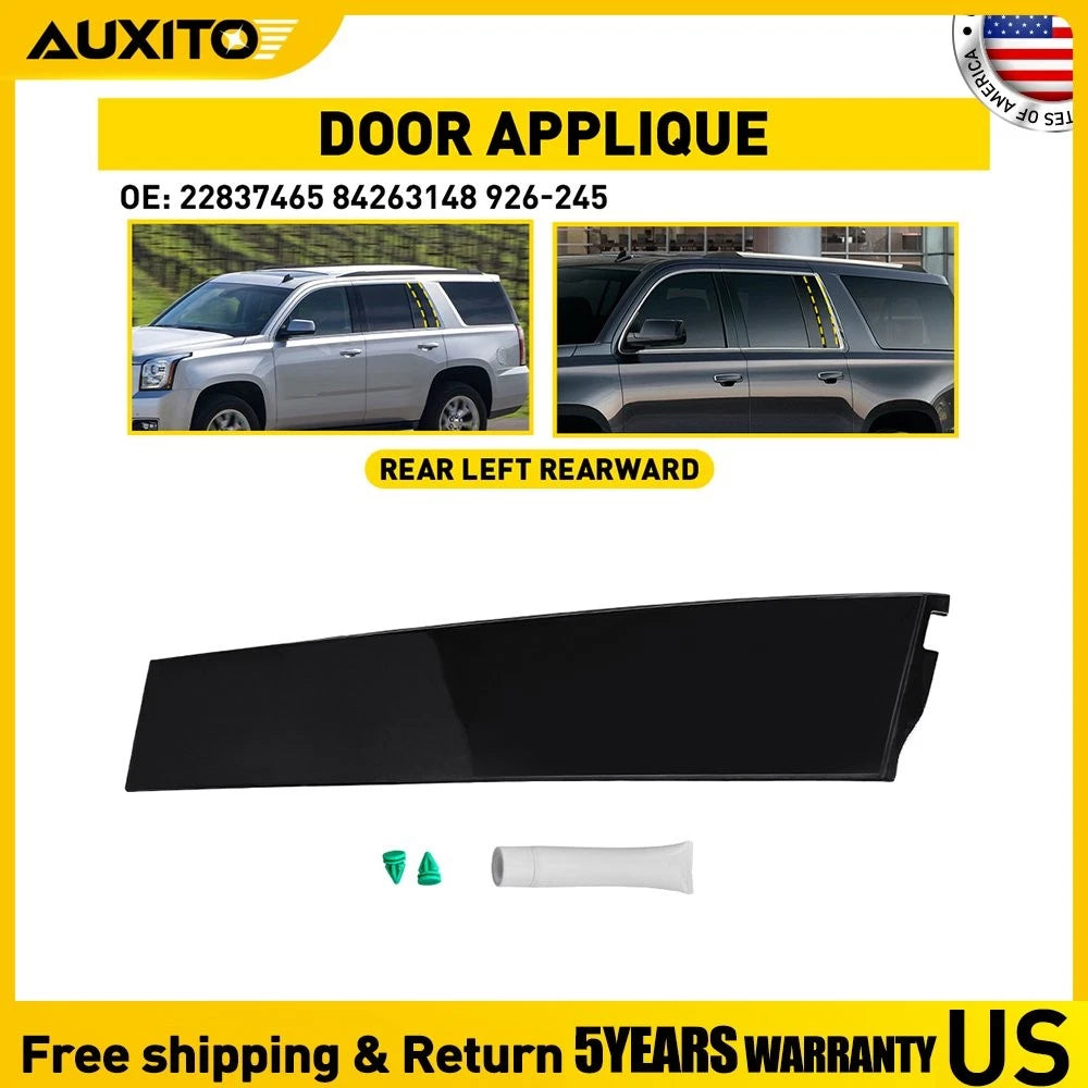Left Rear Door Applique Gloss Black for Escalade Yukon Tahoe Suburban (2015–2020)