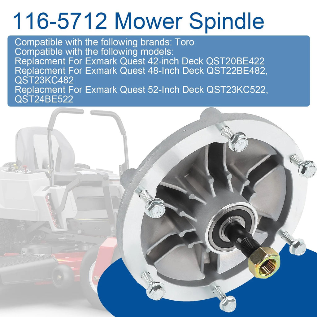 Blade Deck Spindle for Toro Exmark Quest 48" 52" (Fits 116-5712 109-8744)