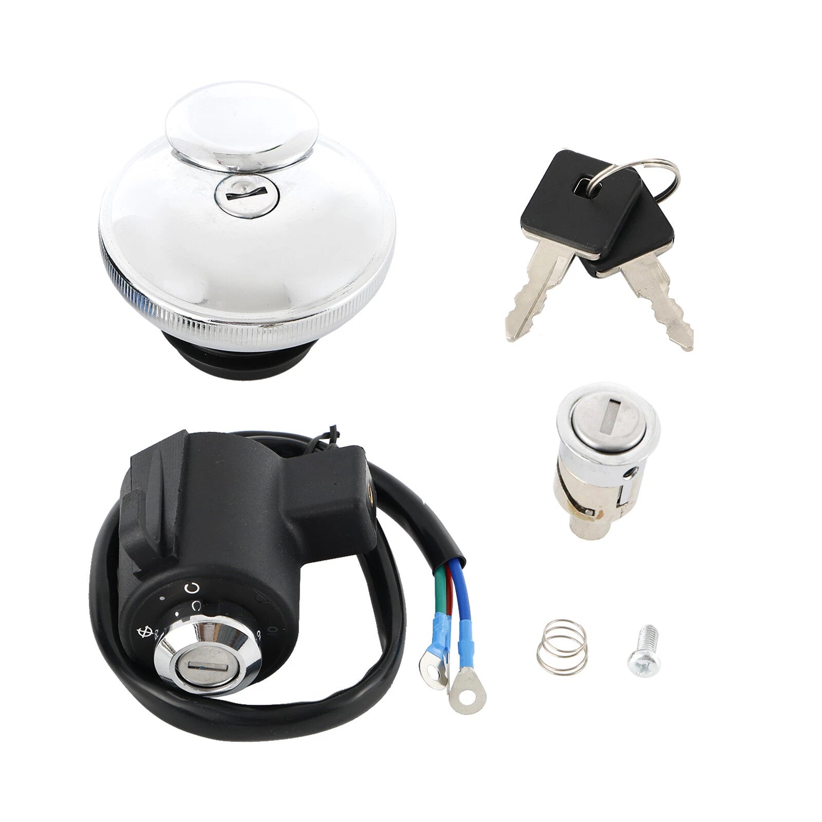 Ignition Lock Key Set w/ Fuel Cap & Tailbox Lock for Harley Sportster XL 1200 883 (1991–2011)