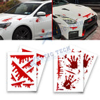 4 Pack Red Bleeding Handprint Splash Blood Stickers for Halloween (N/A–N/A)