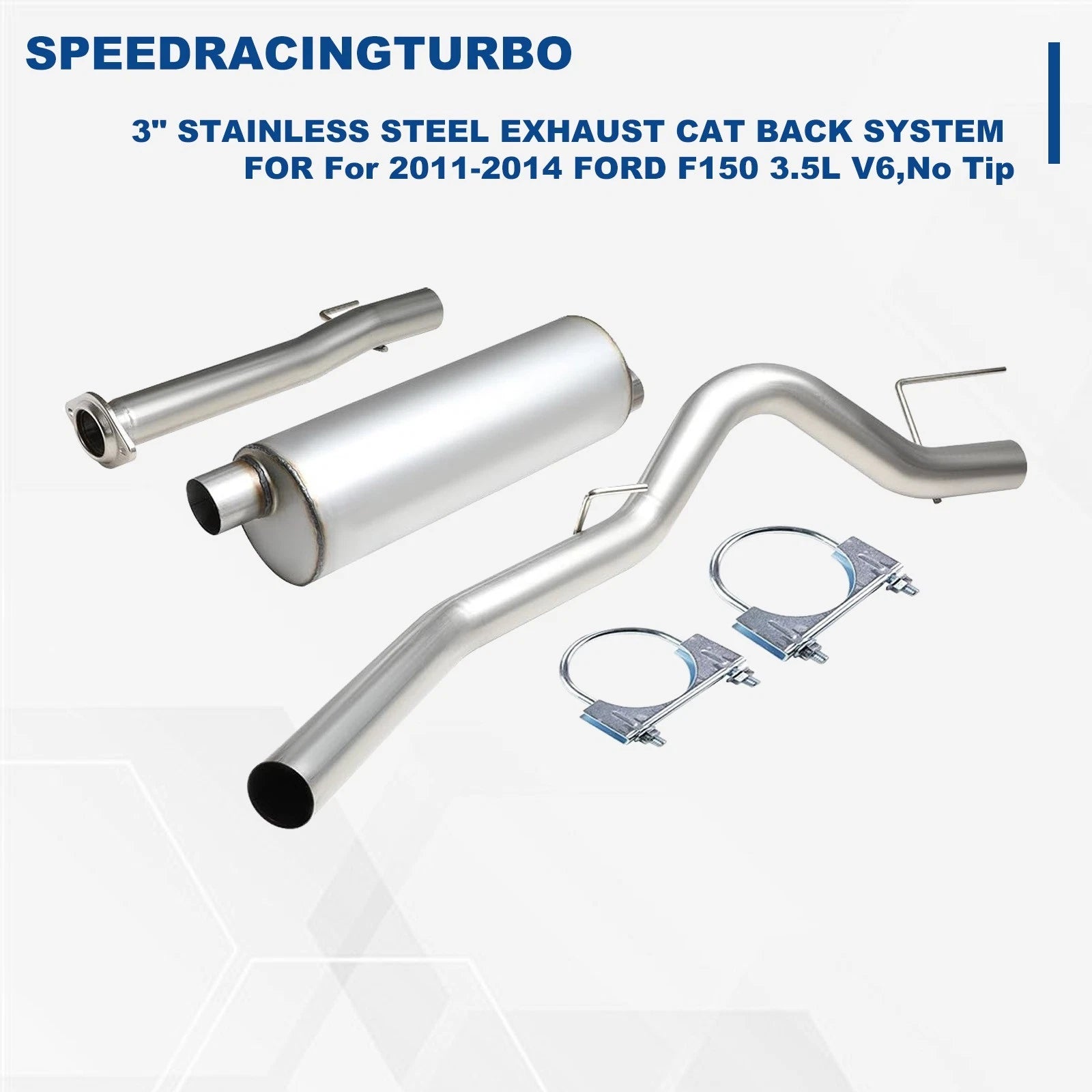 3" Stainless Steel Exhaust Cat Back System for Ford F150 2011–2014 3.5L V6