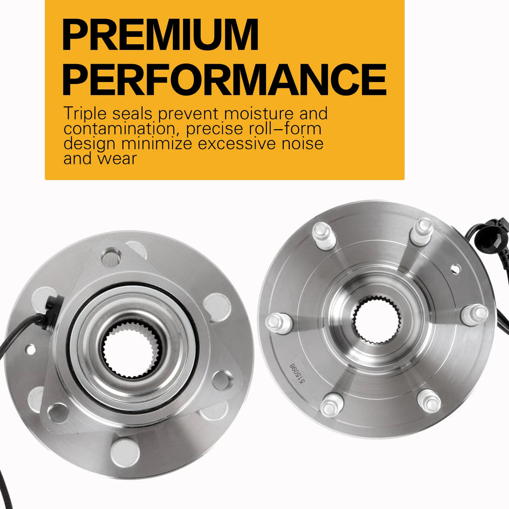 Front Wheel Bearing Hub Pair for 4WD GMC Silverado 1500 (2007-2013)
