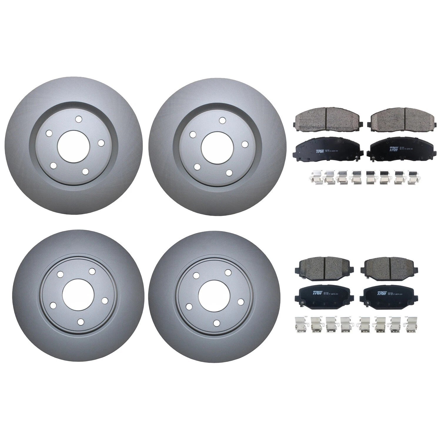 Front Rear Brake Kit Disc Rotors TRW Pro Ceramic Pads for Chrysler Dodge Ram