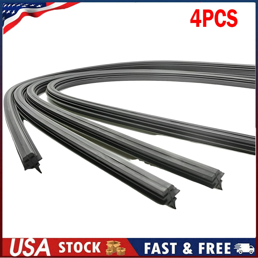 2 Pair Silicone Blade Refills for Universal Frameless Windshield Wipers