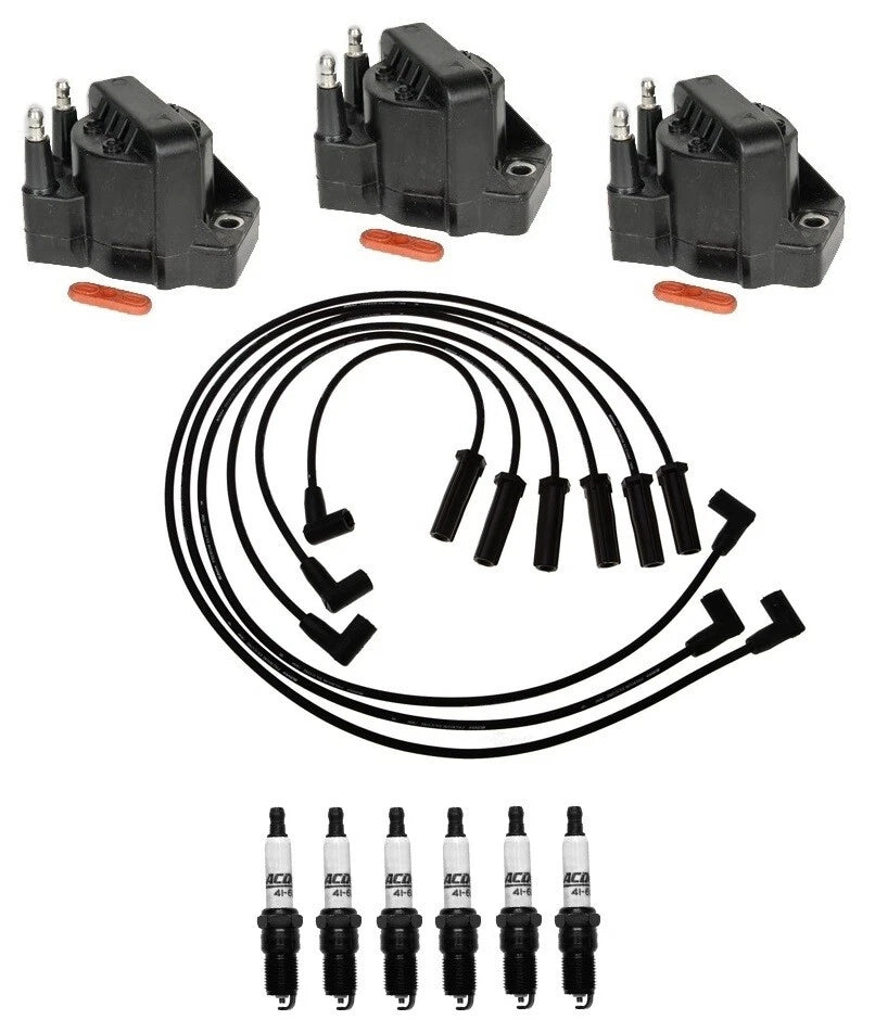 Set of 3 Ignition Coils & 6 Spark Plugs for Buick Chevy 3.8L V6