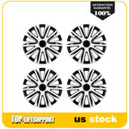 Set of 4 Wheel Hub Caps for R17 Tire & Rim - Snap On Black & White