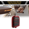 3 Button Key Fob Shell Case for Dodge Charger (2018) Black Red