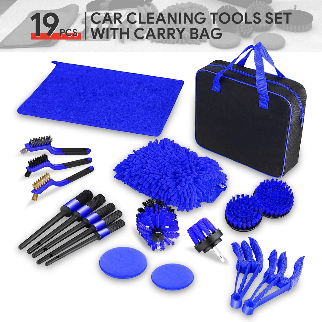 19-Piece Car Wash Cleaning Kit for All Vehicles (Interior Exterior)