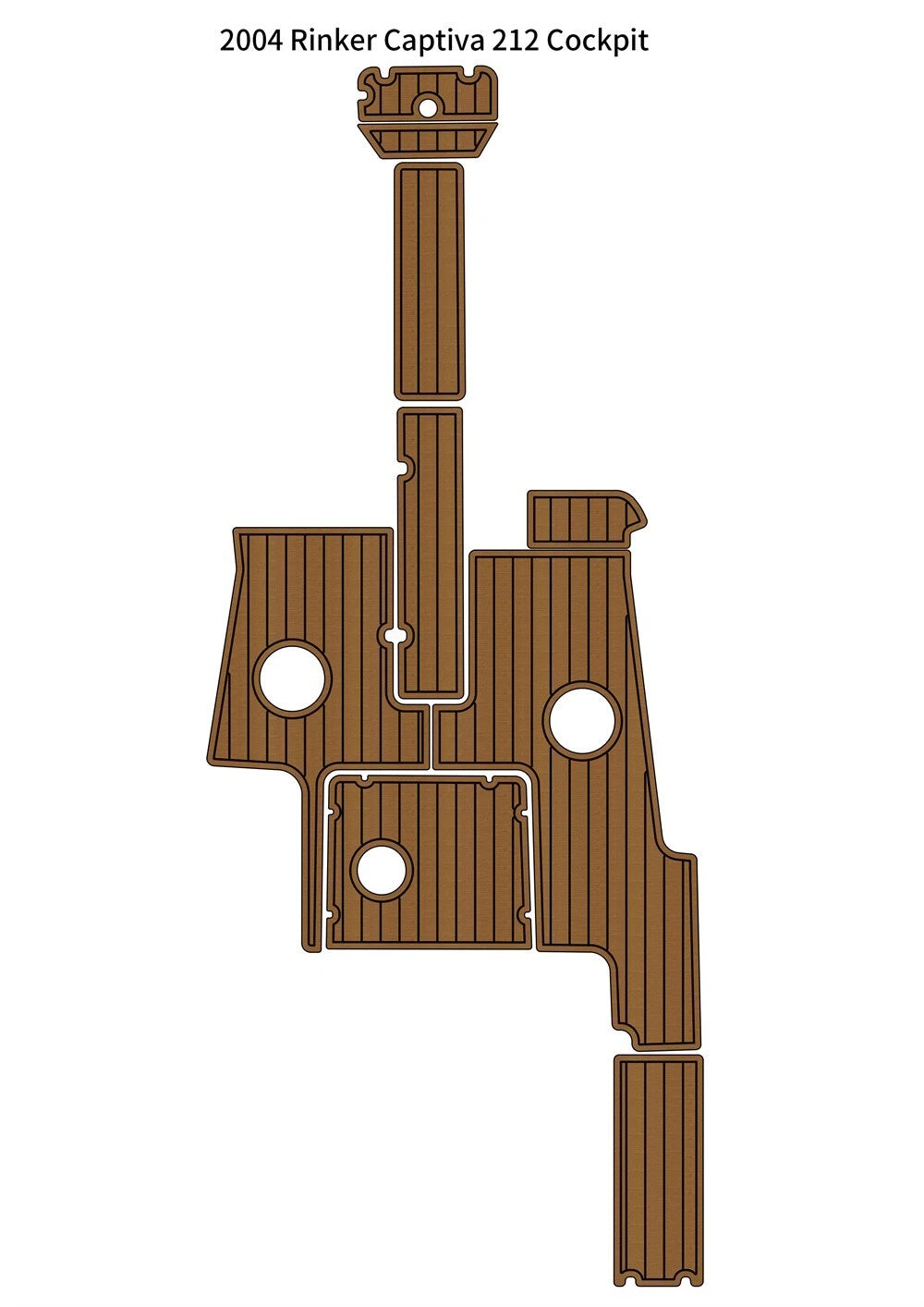 EVA Faux Foam Teak Deck Floor Pad for Rinker Captiva 212 (2004)