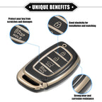 Set of 4 Key Fob Covers for Hyundai Elantra Sonata (TPU, Black)