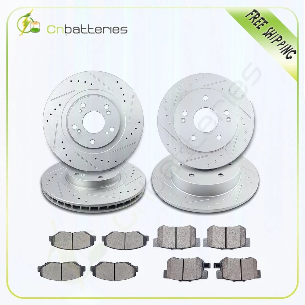 Front & Rear Brake Rotors and Pads Kit Ceramic for Honda Civic (2012–2013)