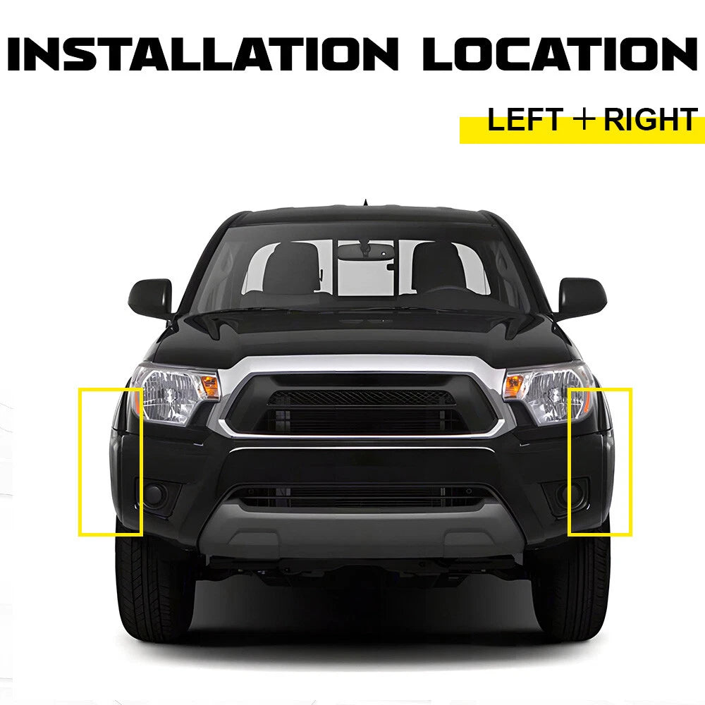 Set of 2 Front Bumper End Caps for Toyota Tacoma (2012–2015) Black