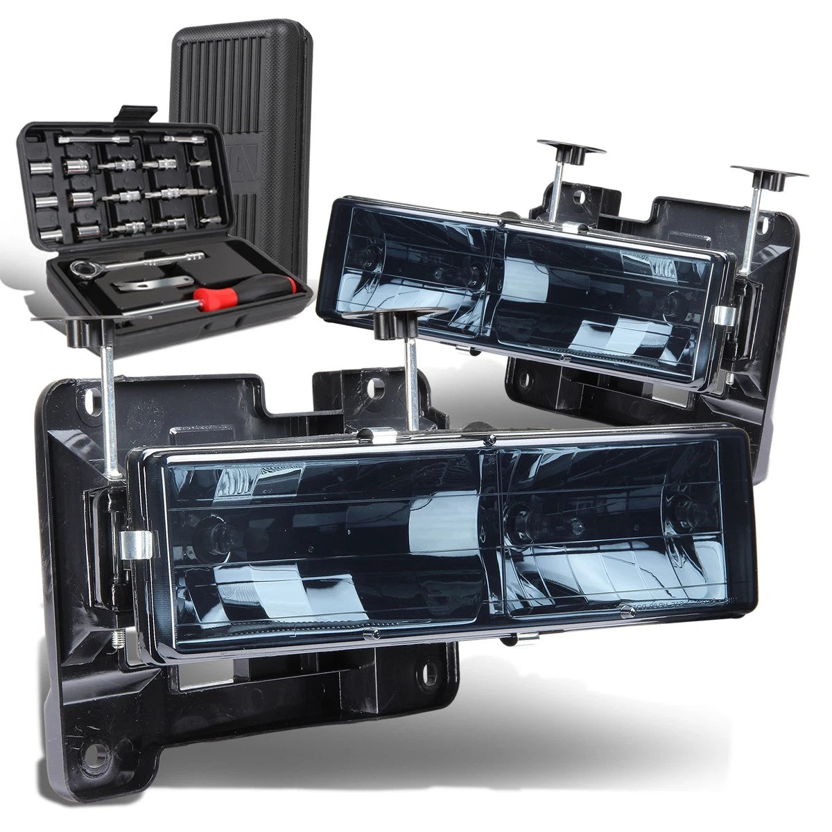 Smoked Clear Housing Headlights for GMC C/K K1500/K2500/K3500 (1988–1998)