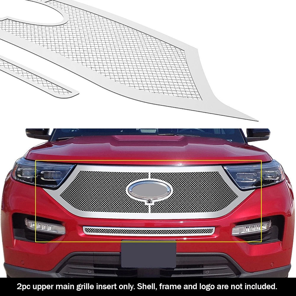 Stainless Chrome Mesh Grille Insert for Ford Explorer ST/ST-Line (2020-2024)