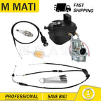 Carburetor Kit with Air Filter, Throttle & Choke Cable for Yamaha Y Zinger PW50