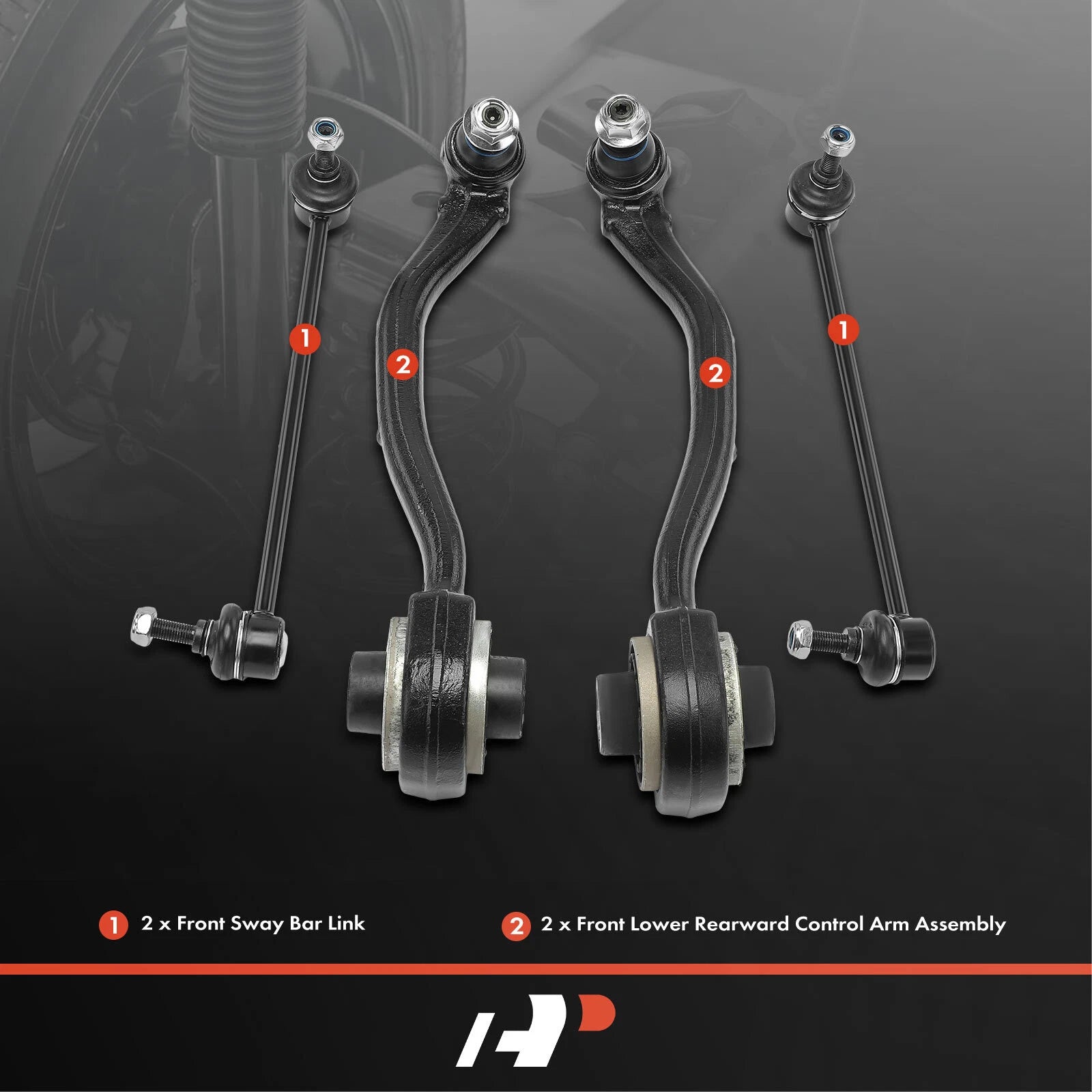 Set of 4 Front Lower Control Arm Sway Bar Links for Mercedes-Benz C230 CLK350 (2003–2009)