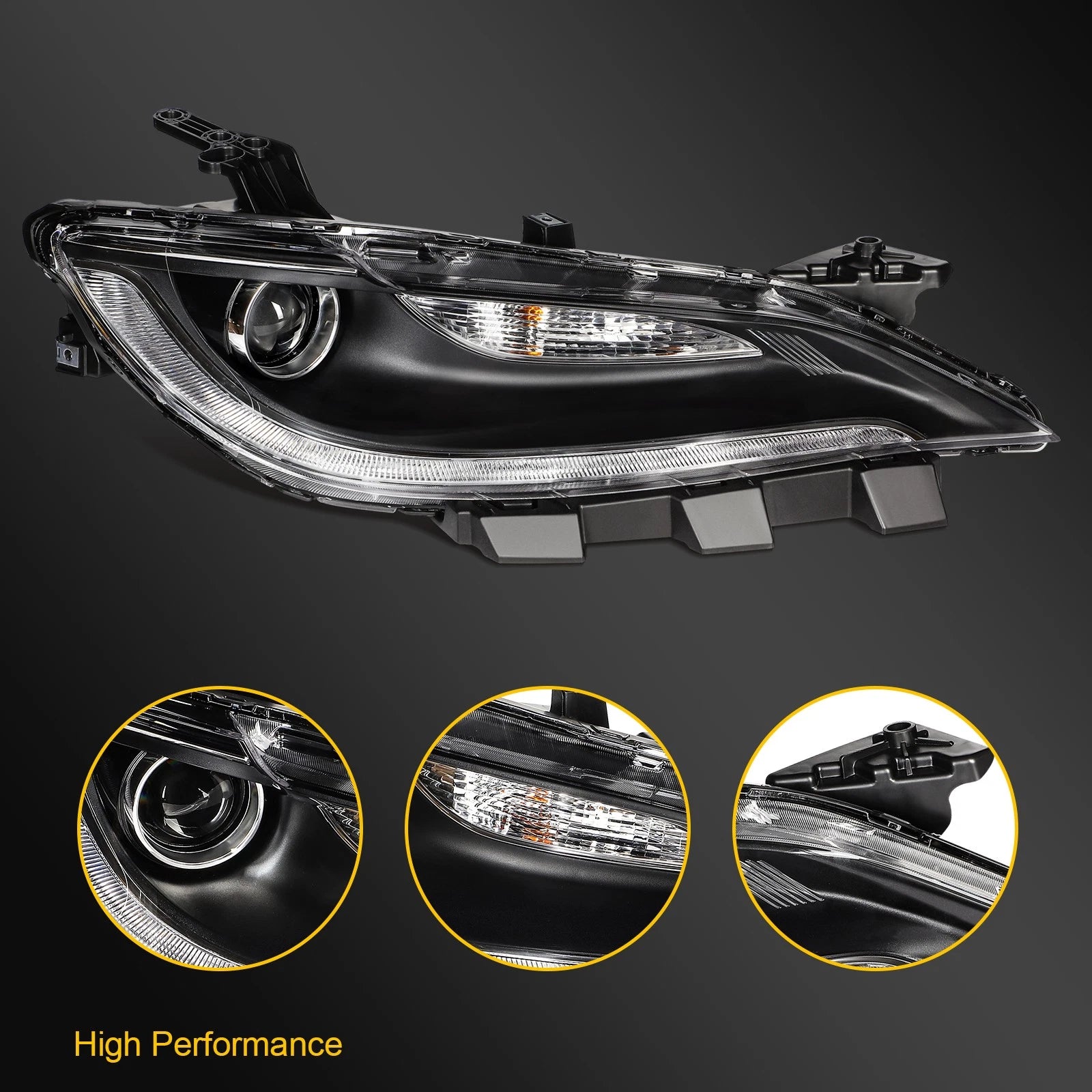 Right Side Halogen Headlight with DRL for Chrysler 200 (2015–2017)