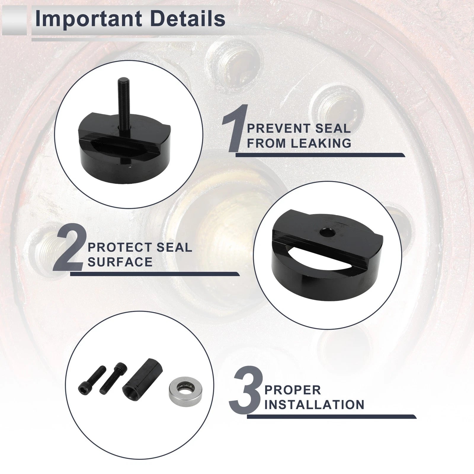 Crankshaft Rear Main Seal Installer Tool for Ford 4.5L 6.0L 6.4L (No.303-770)
