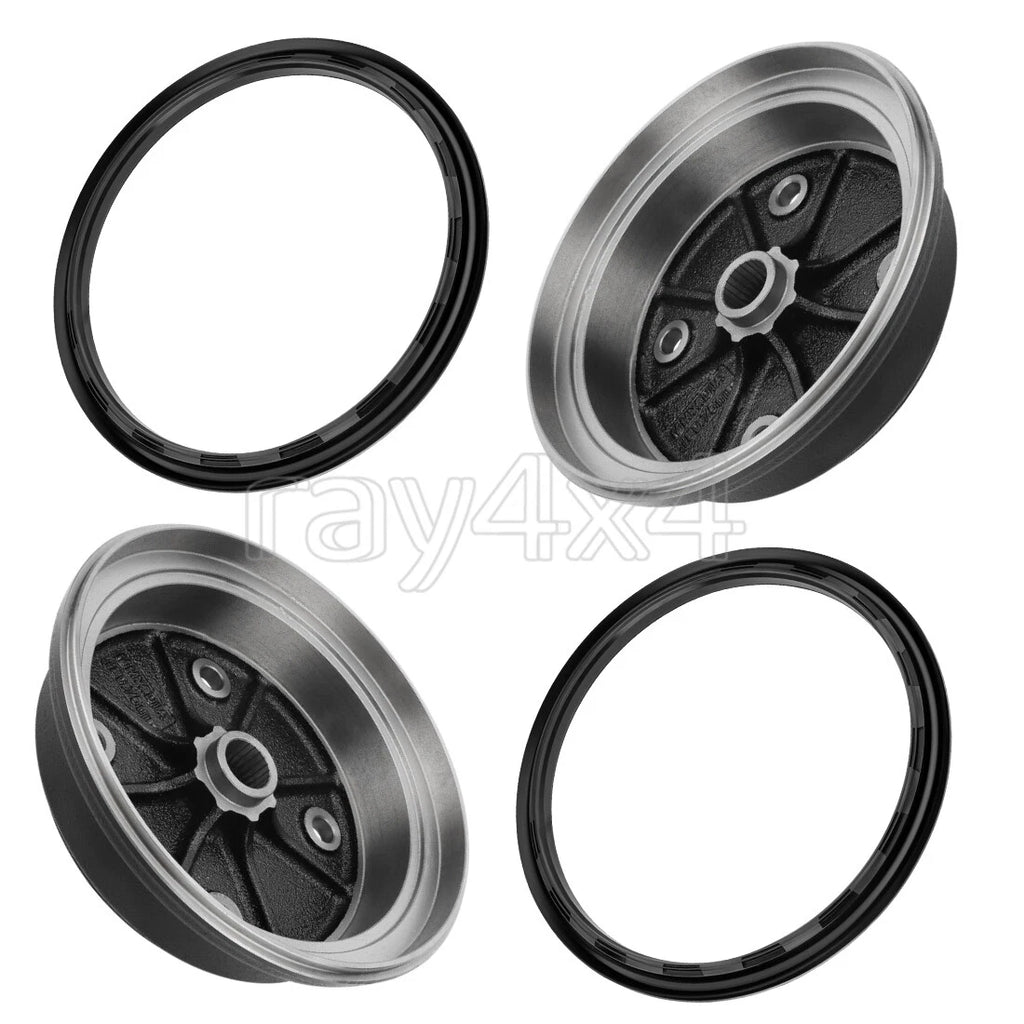 2 Front Brake Drum Hub w/Seals for Kawasaki Mule KAF620 KAF950 (2001–2008)