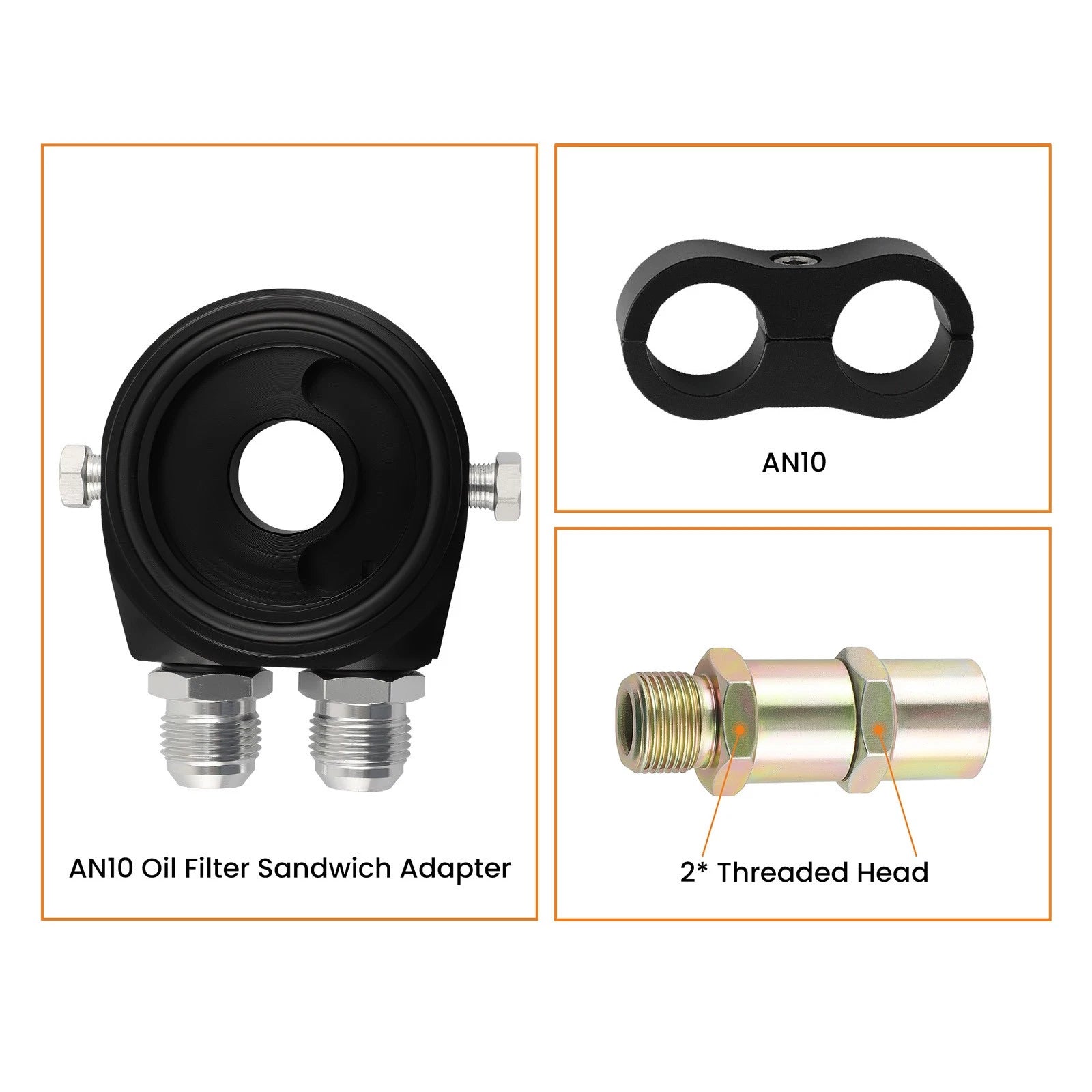 Aluminum 13 Row AN10 Engine Oil Cooler with Filter Adapter Kit