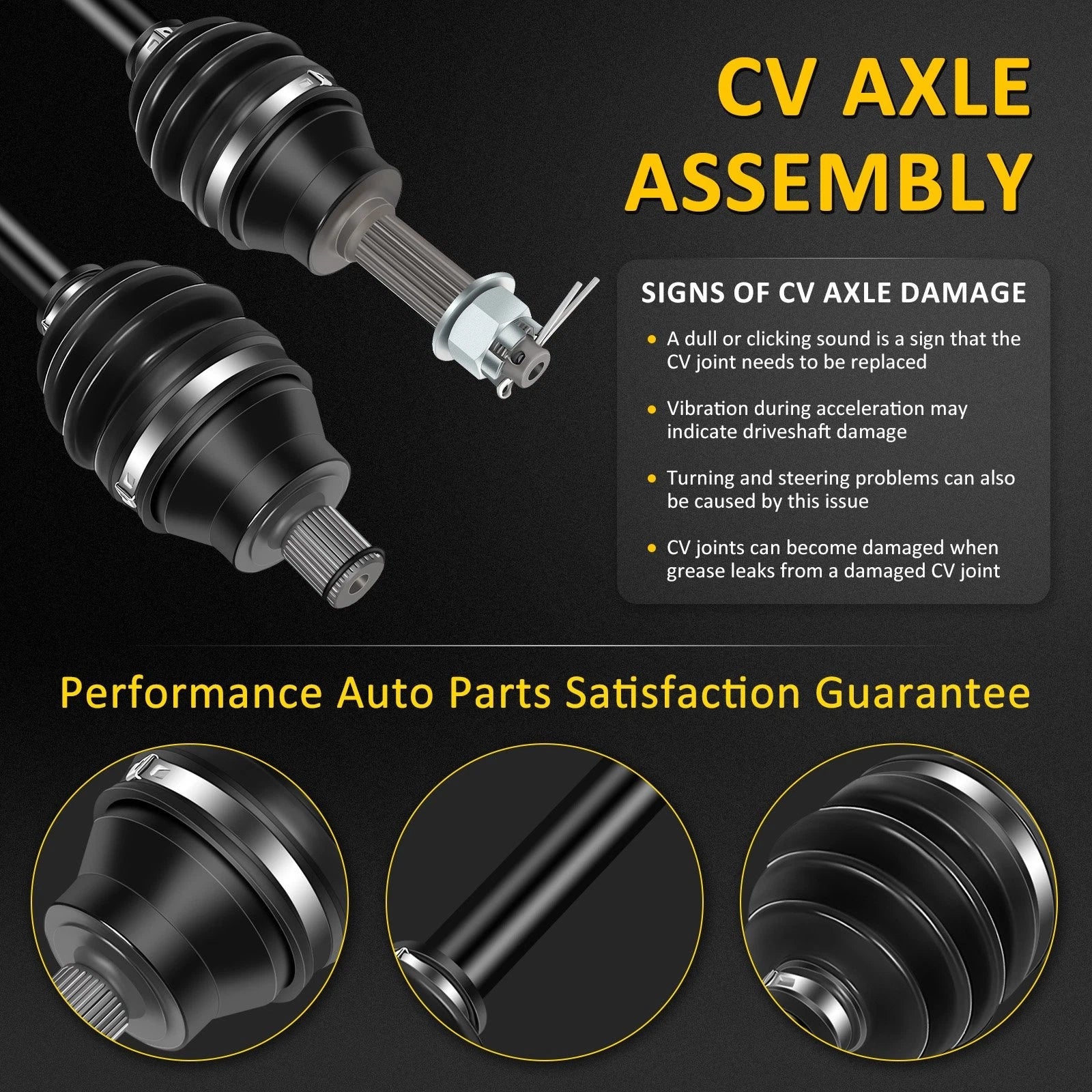 Set of 2 CV Joint Axles for Polaris Sportsman 300 ATV (2008–2010)