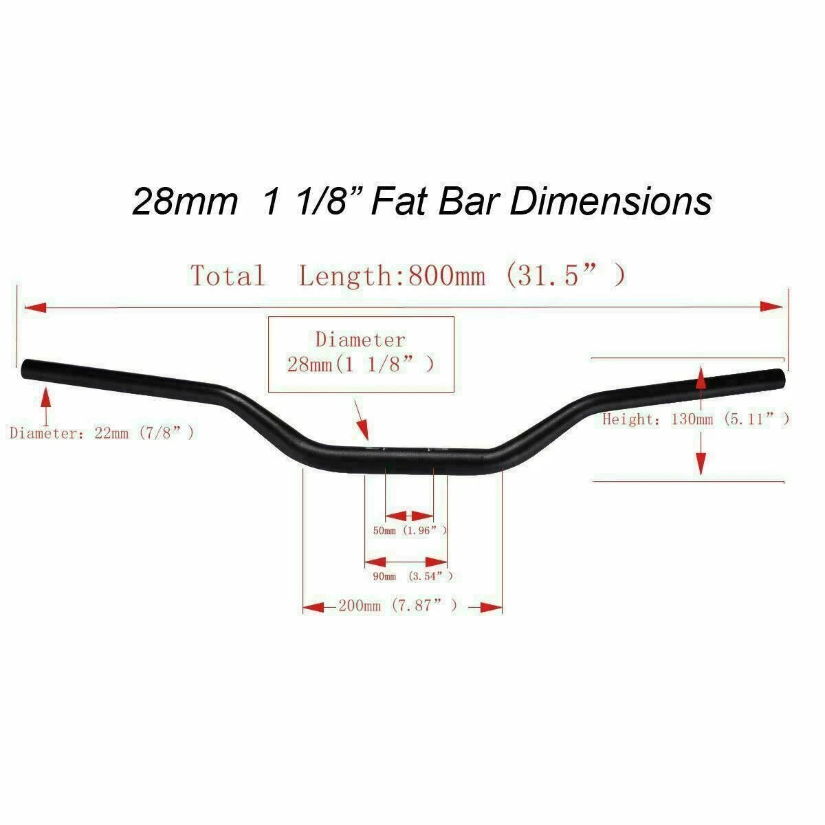 Enduro Handlebar Fat Bar 28mm for CRF RMZ KXF YZF YZ RM KX (125-500CC)