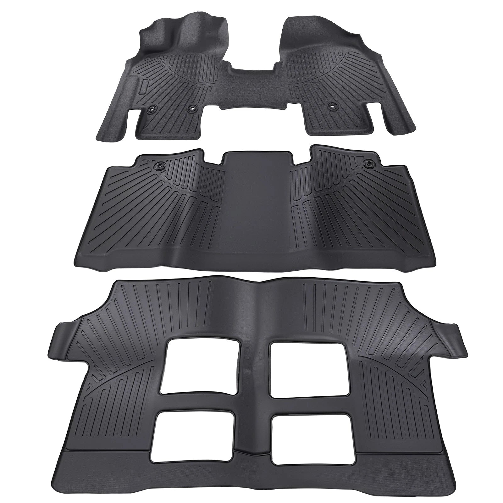 Set of 4 Black TPE Floor Mats for Honda Odyssey (2011–2017) All Weather