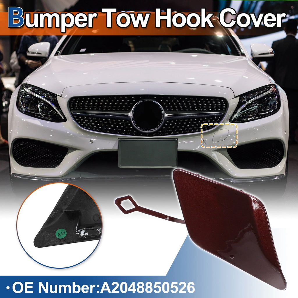 Tow Hook Cap for Mercedes-Benz C250 (2012–2015) No.A2048850526 Dark Red