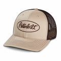 Trucker Hat Cap for Peterbilt Motors (Mid Pro, Khaki Tan & Brown)