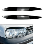 2X Headlight Eyebrow Eyelid Cover Trim for VW Golf MK4 (1997–2005) Gloss Black