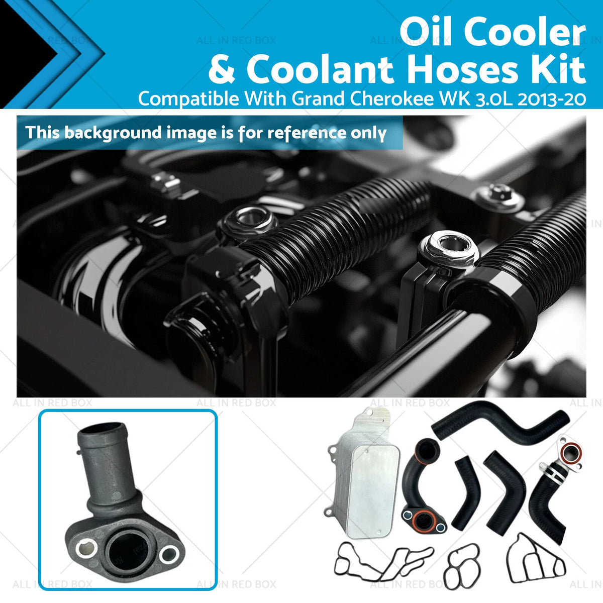 Oil Cooler & Hoses Replacement Kit for Jeep WK 3.0L CRD (2005–2010) 68211323AB