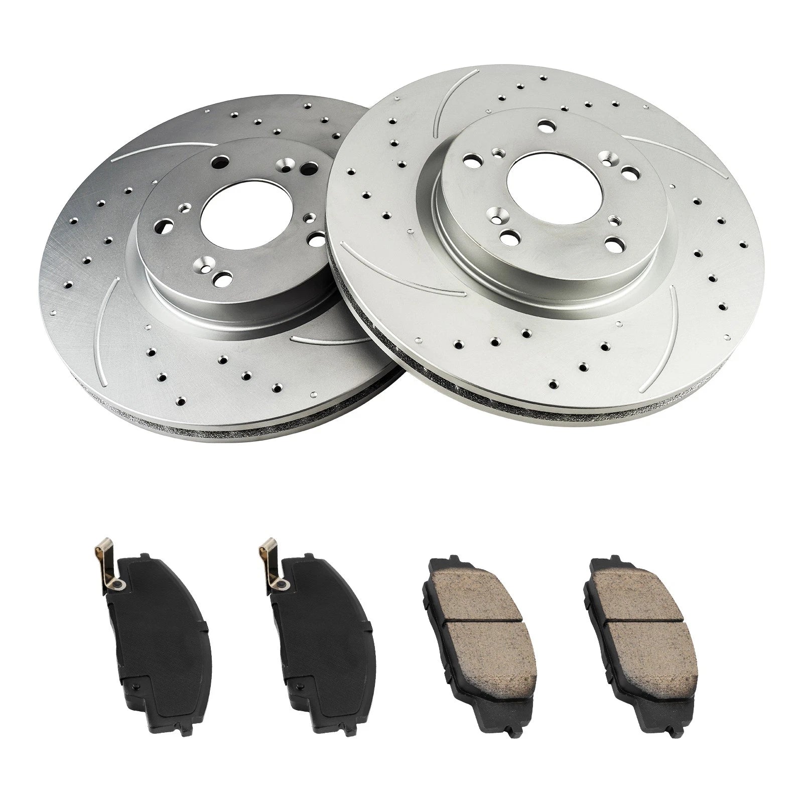 Front Drilled Slotted Brake Rotors and Ceramic Pads for Acura RSX (2002–2006)