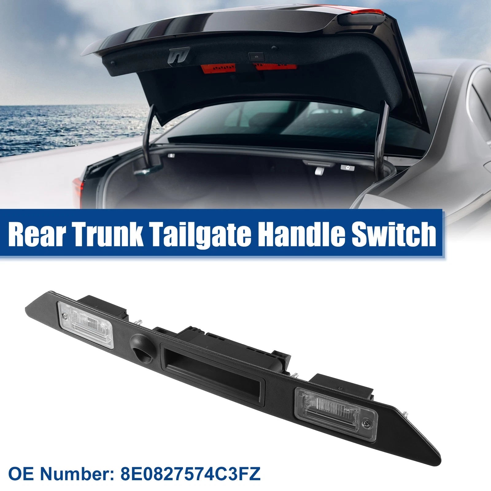 Rear Trunk Tailgate Lock Release Handle Switch for Audi A4 (2004–2008)