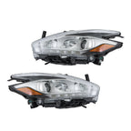 Set of 2 Chrome Headlights for Nissan Murano (2015–2018) Halogen w/LED DRL