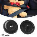 20 Pairs Seat Belt Button Buckle Stopper Black for Car