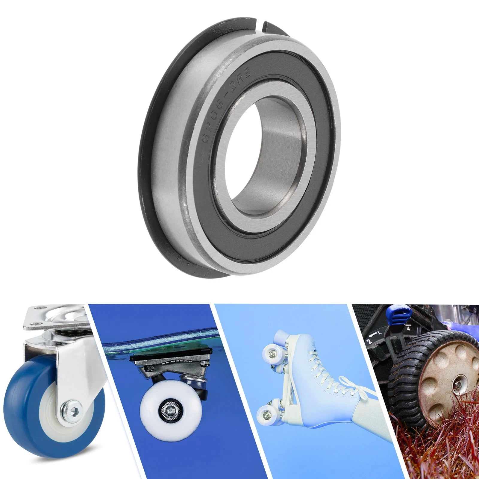 6206NR2RS Deep Groove Ball Bearing for Scooter Skateboard (30x62x16mm)