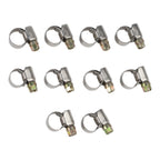 10PCS Metal Pipe Clamps for Fuel Hose 8-12mm