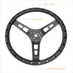 NRG RST-025MB 350mm 3-Spoke Aluminum Steering Wheel for 6-Bolt Hubs