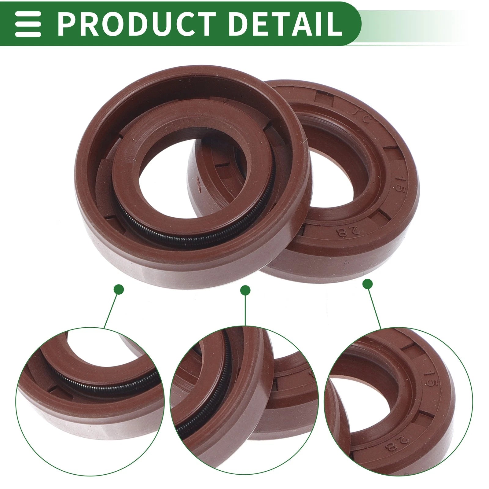 Set of 5 Oil Seal Rotary Shaft Seal FKM Rubber 15x28x7mm