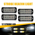 4X LED Warning Hazard Beacon Strobe Light Bar for