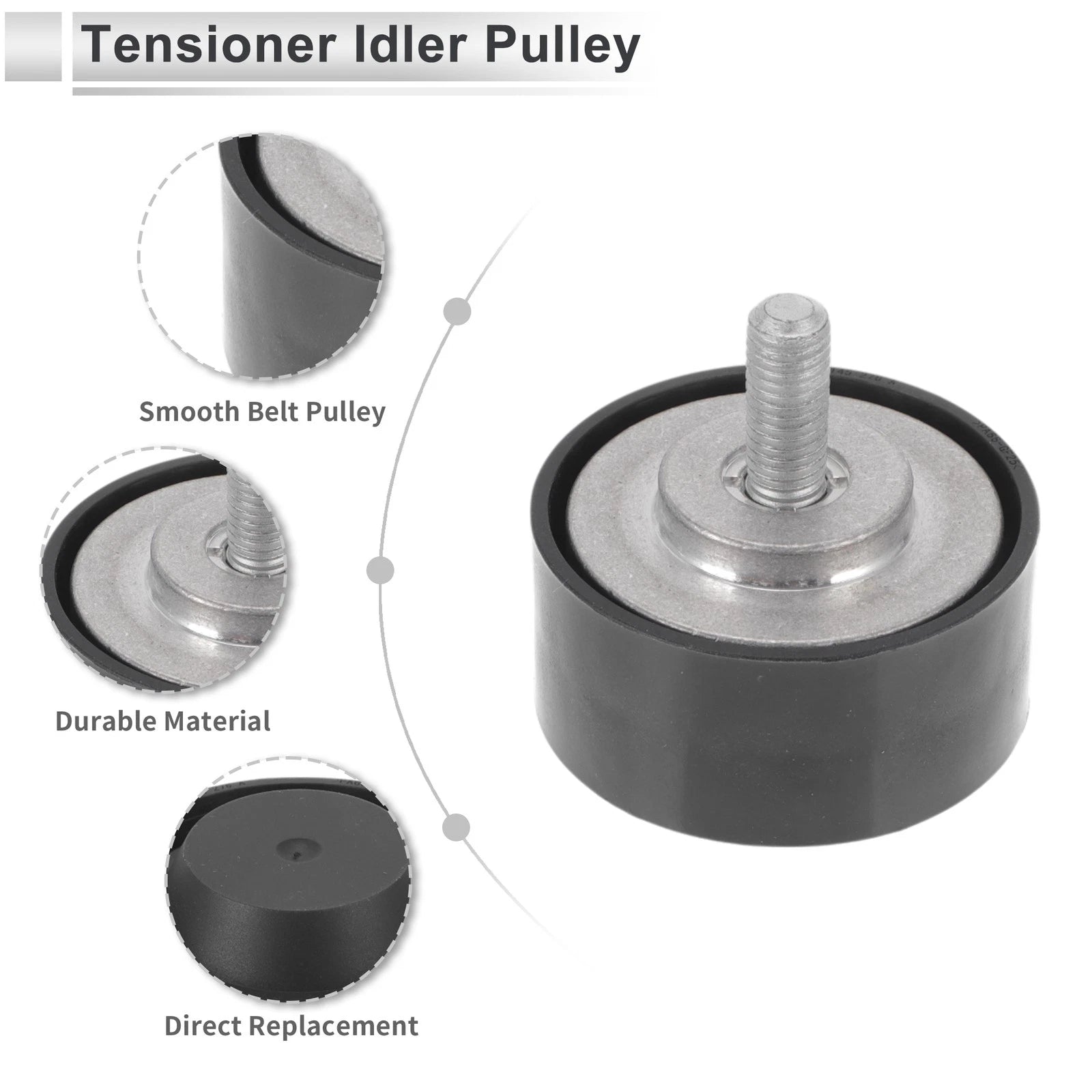 Drive Belt Idler Pulley for Audi Q7 (2005–2015) No. 022145276A Black