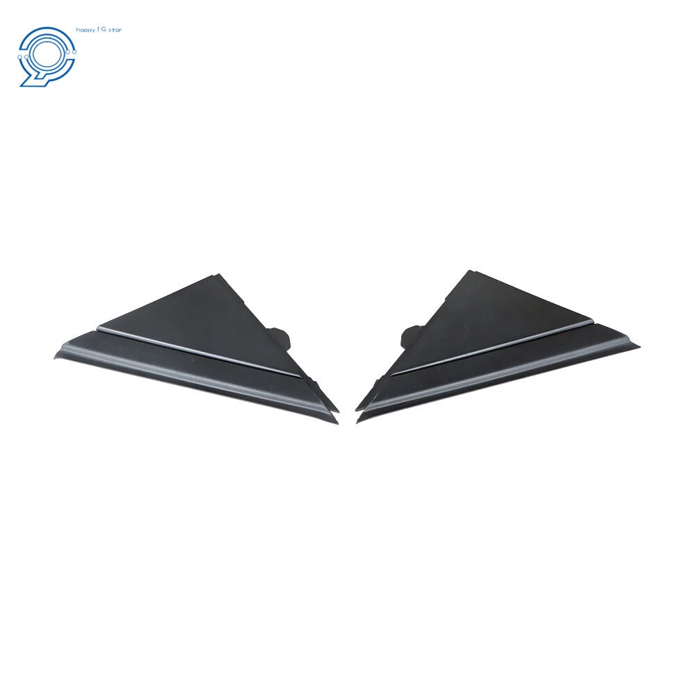 Set of 2 Gloss Black Door Mirror Flag Cover Moldings for Fiat 500 (2012–2017)