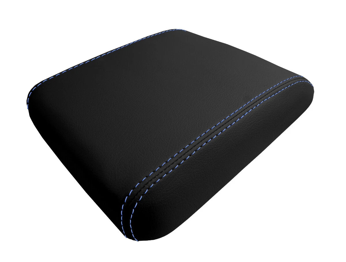 Leather Console Lid Cover for Land Rover Discovery (1995–2004) Blue Stitch