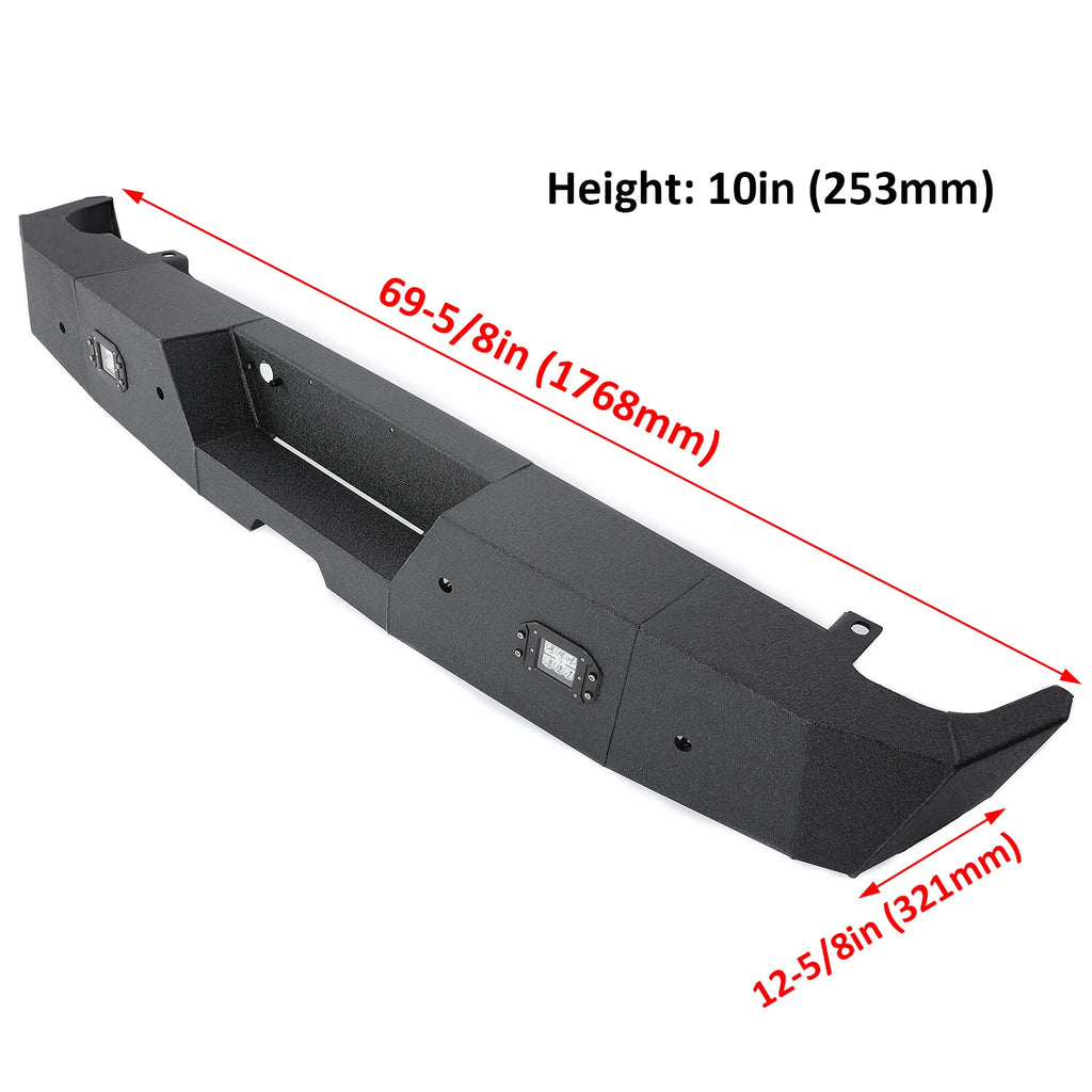Off-Road Steel Rear Bumper with Lights for Chevrolet Silverado/Sierra 1500 (2007–2018)