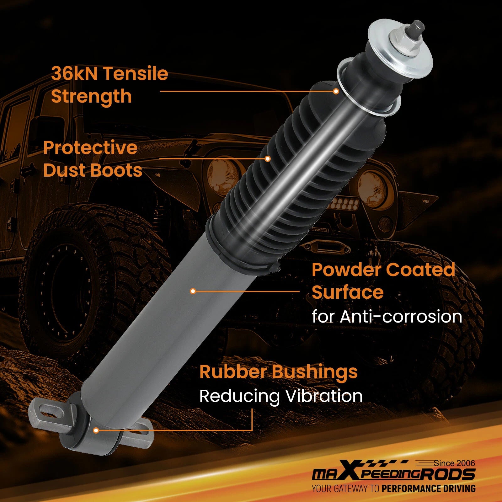 Pair Lowering Front Shocks for Silverado Sierra (1999-2006) 2WD 2"-5" Drop