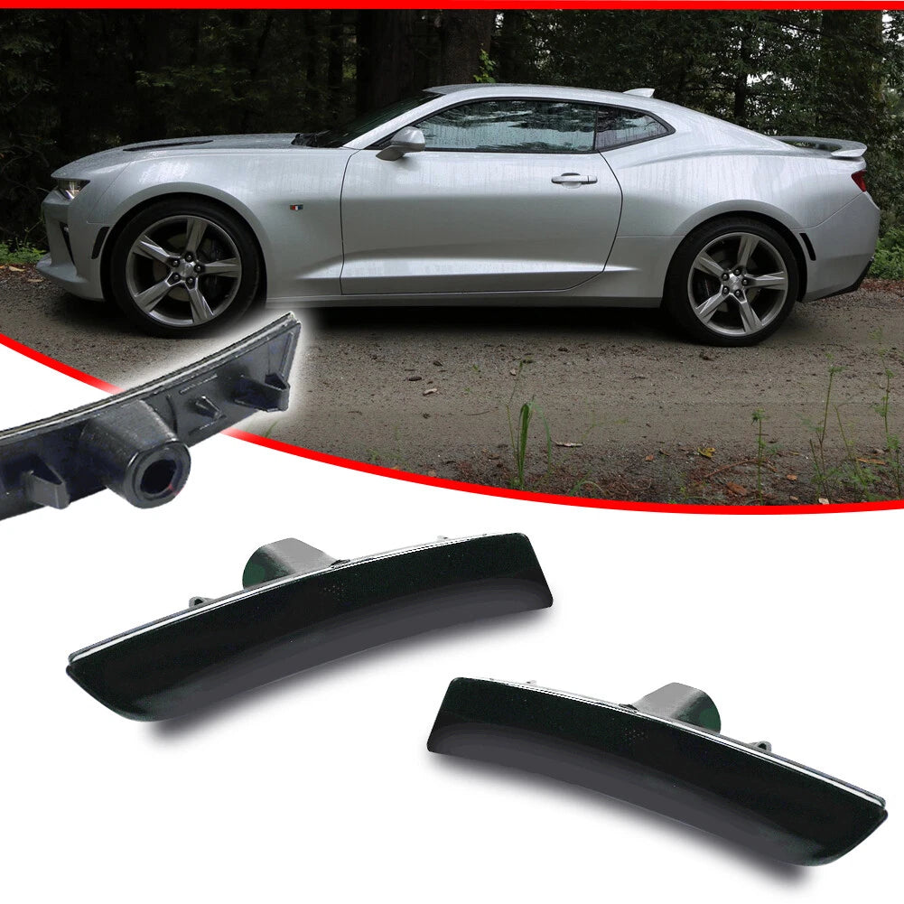 2X Smoked Lens Side Marker Lights for Chevy Camaro (2016–2023)