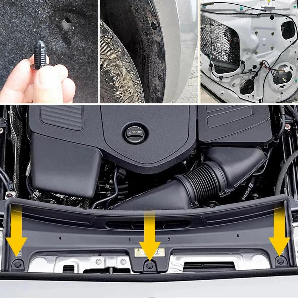 Set of 4 Fender Hood Door Bumper Trim Clips for Universal Fit (All Years)