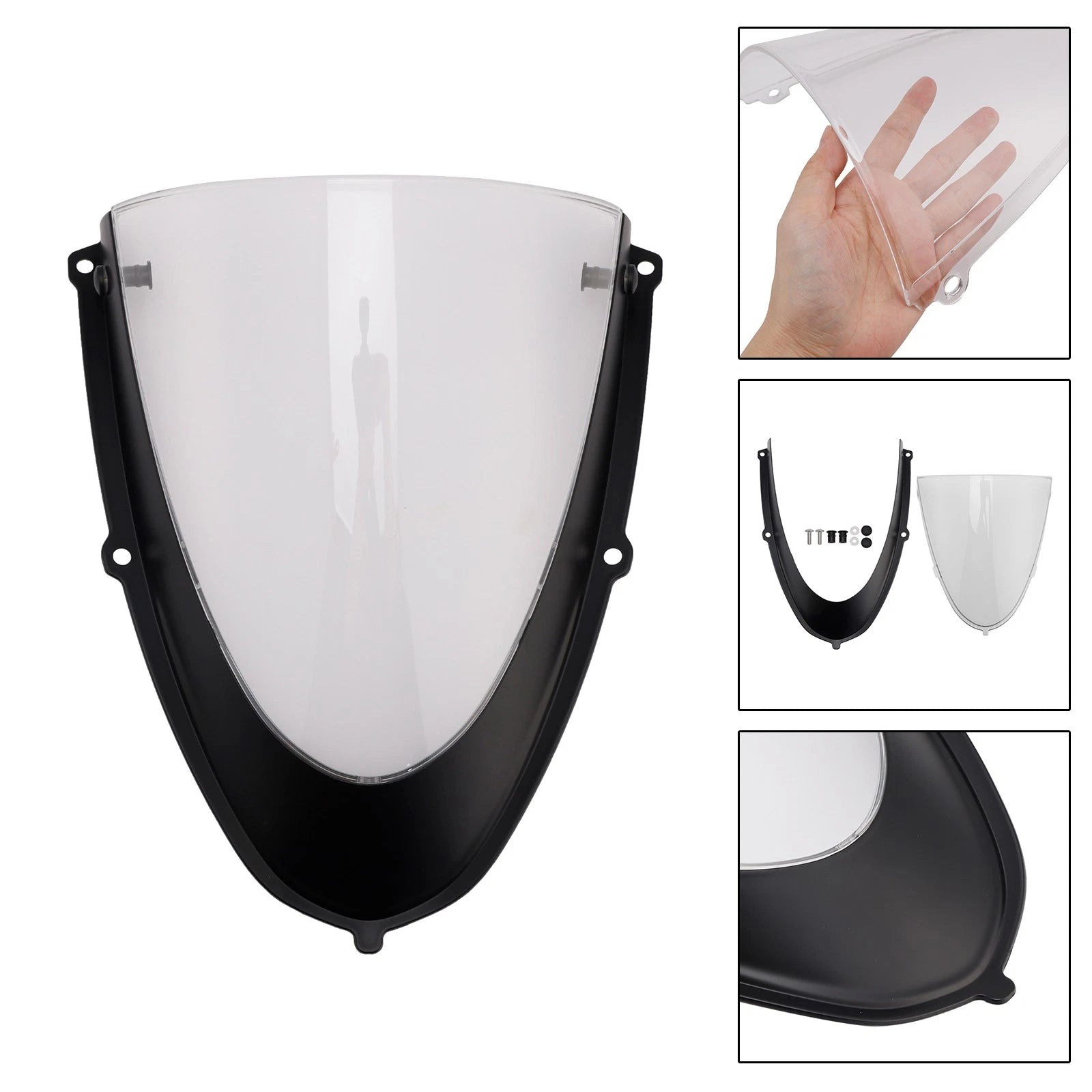 Headlight Fairing Windshield for Aprilia RS 660 (2020–2024) Matt Black Clear