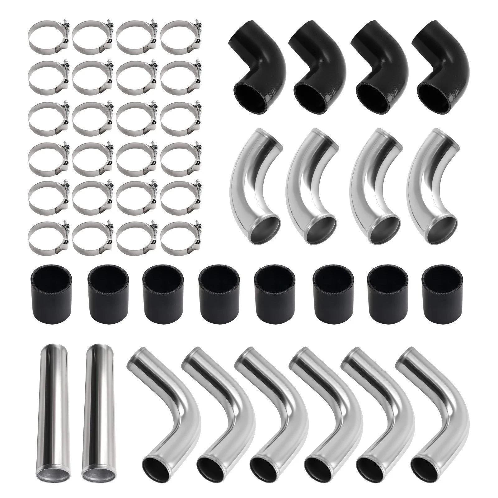 12PCS Intercooler Piping Kit for Universal Fit (2.5")